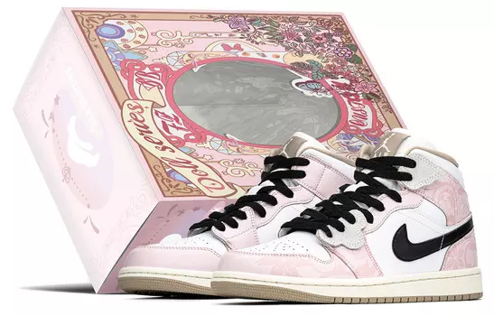 Баскетбольные кроссовки Air 1 Vintage женские, среднего размера, черный/розовый Jordan