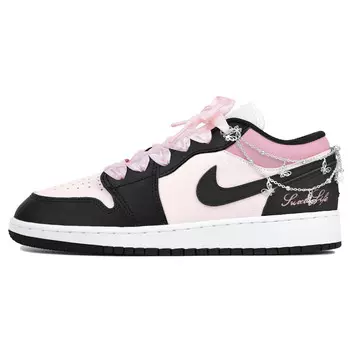 Баскетбольные кроссовки Air 1 Vintage женские с низким верхом Core Black / Cloud White / Team Shock Pink 2 Jordan