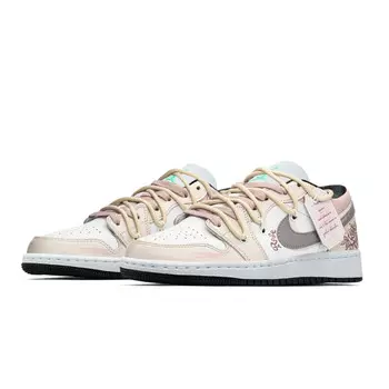 Баскетбольные кроссовки Air 1 Vintage женские с низким верхом серо-розовый Jordan, серый/розовый