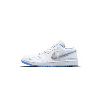 Баскетбольные кроссовки Air 1 Vintage женские низкие, синий и белый, серебряный Jordan