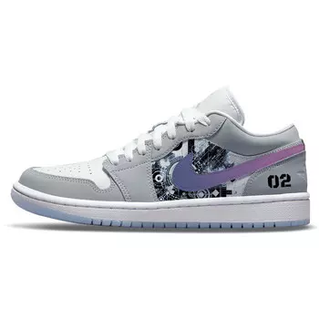 Баскетбольные кроссовки Air 1 Vintage женские с низким верхом серо-белый Jordan