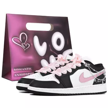 Баскетбольные кроссовки Air 1 Vintage женские с низким верхом, черный/розовый Jordan