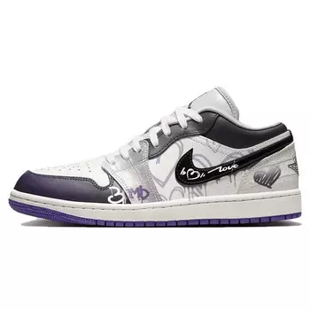 Баскетбольные кроссовки Air 1 Vintage женские с низким верхом фиолетовый/белый Jordan