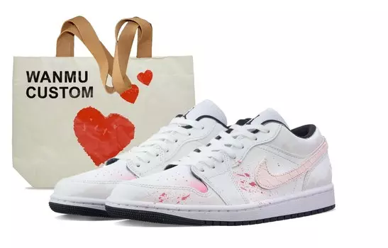 Баскетбольные кроссовки Air 1 Vintage женские с низким верхом белый/розовый Jordan
