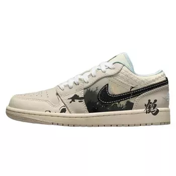 Баскетбольные кроссовки Air 1 Vintage женские с низким верхом, белый/коричневый Jordan
