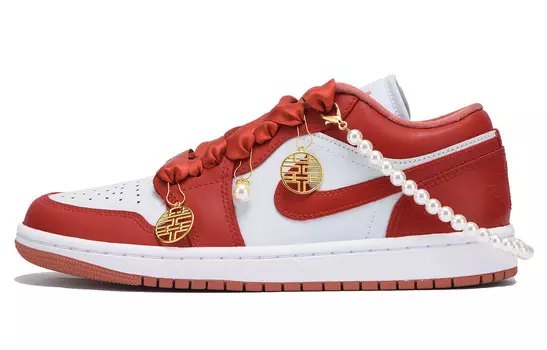 Баскетбольные кроссовки Air 1 Vintage женские с низким верхом, красный/белый Jordan