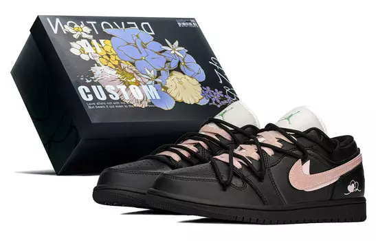 Баскетбольные кроссовки Air 1 Vintage женские с низким верхом, черный/розовый Jordan
