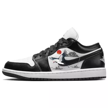 Баскетбольные кроссовки Air 1 Vintage женские с низким верхом, черный/белый Jordan