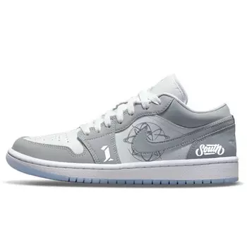 Баскетбольные кроссовки Air 1 Vintage женские с низким верхом белый/серый Jordan