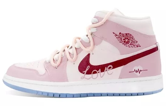 Баскетбольные кроссовки Air 1 Vintage женские, среднего размера, белый/розовый Jordan
