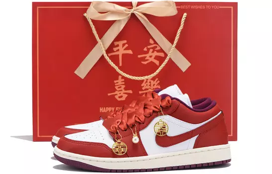 Баскетбольные кроссовки Air 1 Vintage женские с низким верхом, красный/белый Jordan