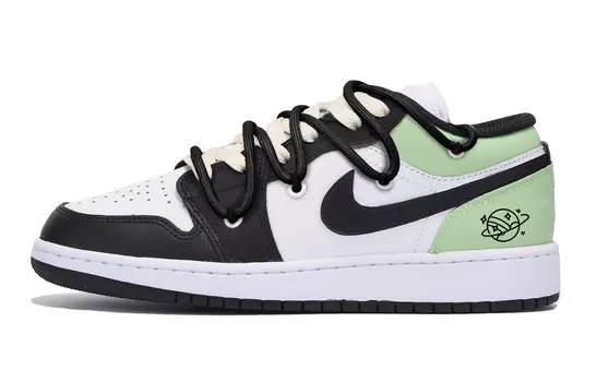 Баскетбольные кроссовки Air 1 Vintage женские с низким верхом, черный/зеленый Jordan
