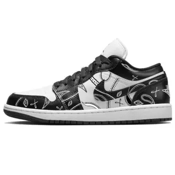 Баскетбольные кроссовки Air 1 Vintage женские с низким верхом, черный/белый Jordan