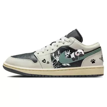 Баскетбольные кроссовки Air 1 Vintage женские с низким верхом, черный/зеленый Jordan