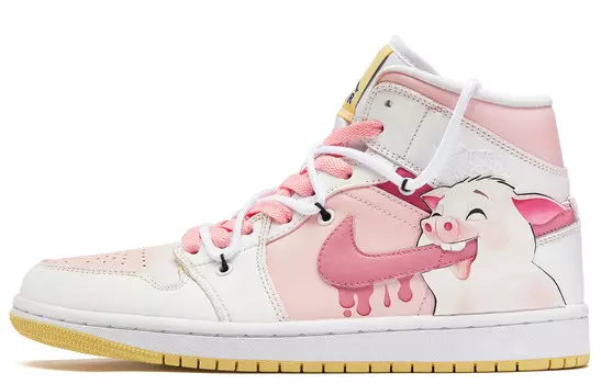 Баскетбольные кроссовки Air 1 Vintage женские, среднего размера, розовый/белый Jordan