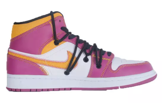 Баскетбольные кроссовки Air 1 Vintage женские, среднего размера, розовый/желтый Jordan