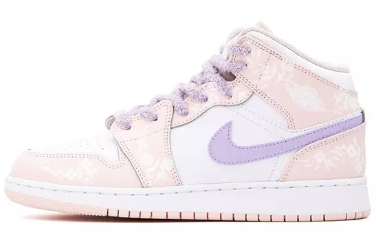 Баскетбольные кроссовки Air 1 Vintage женские с высоким верхом белый/розовый Jordan