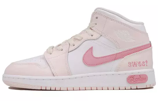 Баскетбольные кроссовки Air 1 Vintage женские высокие розовый Jordan, розовый