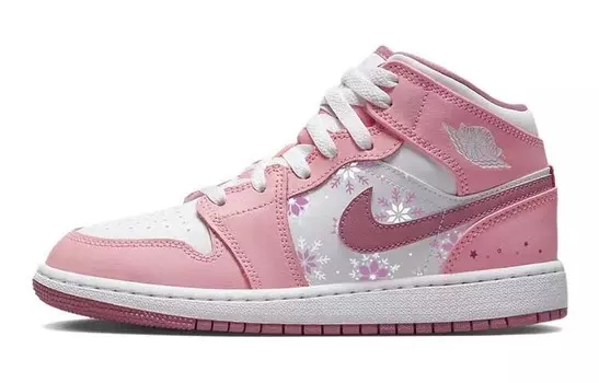 Баскетбольные кроссовки Air 1 Vintage женские, среднего размера, розовый/белый Jordan