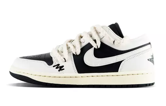 Баскетбольные кроссовки Air 1 Vintage женские с низким верхом, черный/белый Jordan