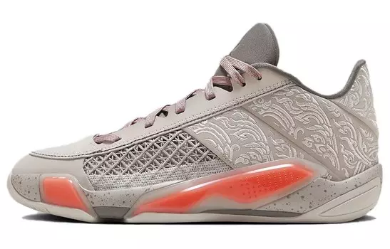 Баскетбольные кроссовки Air 38 Basketball Shoes Men Low-top Light Bone/Coconut Milk/Dark Russet/Campfire Orange Jordan