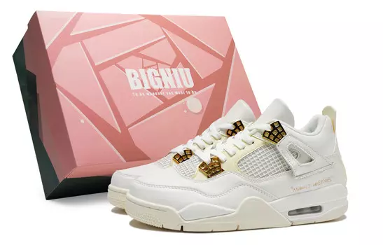 Баскетбольные кроссовки Air 4 Vintage женские, среднего размера, белый/желтый Jordan