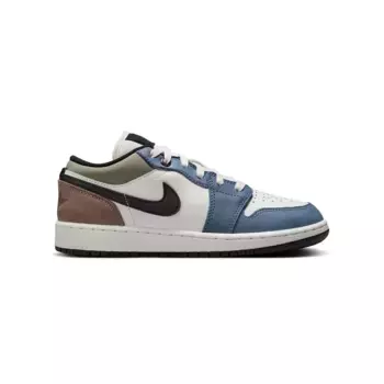 Баскетбольные кроссовки Air Jordan 1 Low для детей, белый/синий