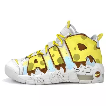 Баскетбольные кроссовки Air More Uptempo Vintage унисекс средней высоты, белый/желтый/голубой/коричневый Nike