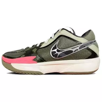 Баскетбольные кроссовки Air Zoom GT Cut CROSS унисекс с низким верхом темно-зеленые/розовые/черные/белые Nike