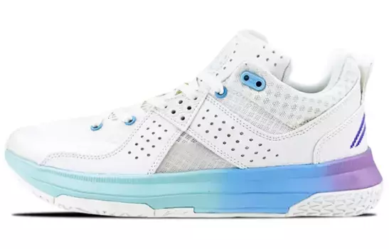 Баскетбольные кроссовки All City 5 мужские с низким верхом белые/розовые/синие/фиолетовые Lining