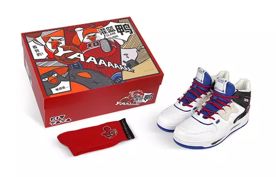 Баскетбольные кроссовки Attack Vintage Women's High-top белые/черные/красные/синие Lining