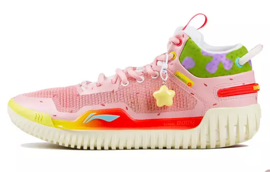 Баскетбольные кроссовки Badfive 3 мужские, среднего размера, розовые/зеленые Lining