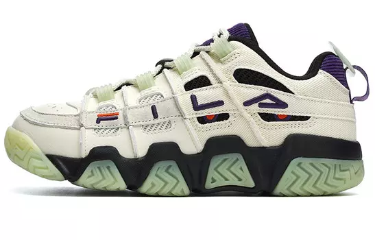 Баскетбольные кроссовки Barricade Vintage женские низкие античные белые / аристократические фиолетовые Fila Fusion