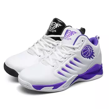 Баскетбольные кроссовки Basketball Shoes Men High-Top Black-Tailed Deer, белый/фиолетовый