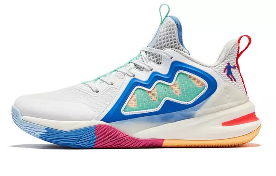 Баскетбольные кроссовки Basketball Shoes Men High-Top White/Blue Qiaodan