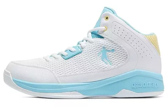 Баскетбольные кроссовки Basketball Shoes Men High-Top White/Blue Yellow Qiaodan