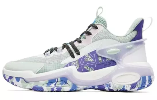 Баскетбольные кроссовки Basketball Shoes Men High-Top Blue/Green Qiaodan