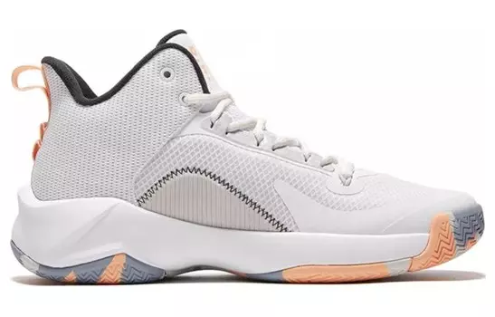 Баскетбольные кроссовки Basketball Shoes Men High-Top White/Orange Qiaodan