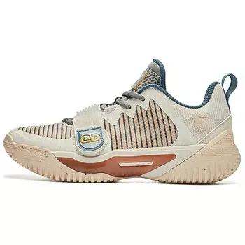 Баскетбольные кроссовки Basketball Shoes Men Low-Top Beige Brown Qiaodan