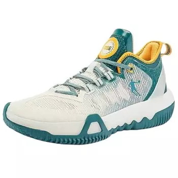 Баскетбольные кроссовки Basketball Shoes Men Low-Top Cream White / Deep Abyss Green Qiaodan