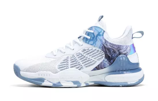 Баскетбольные кроссовки Basketball Shoes Men Low-Top White Smoke Blue Red Dragonfly