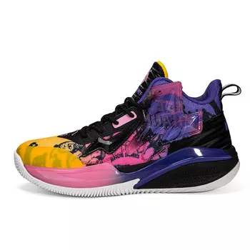 Баскетбольные кроссовки Basketball Shoes Men Mid-Top Andezhanmusi, черный/фиолетовый