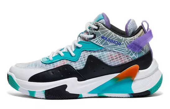 Баскетбольные кроссовки Basketball Shoes Men Mid-Top White, Black, Lake, Blue Warrior