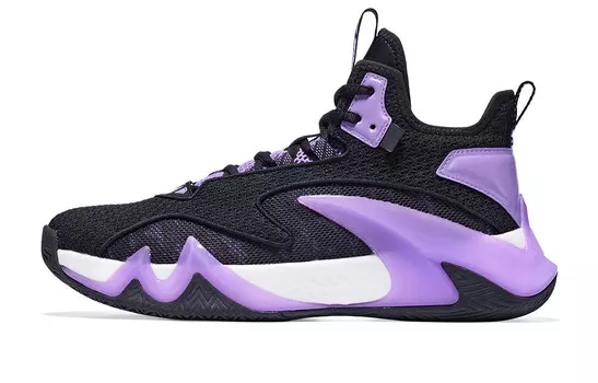 Баскетбольные кроссовки Basketball Shoes Men Mid-Top Black/White/Purple Qiaodan