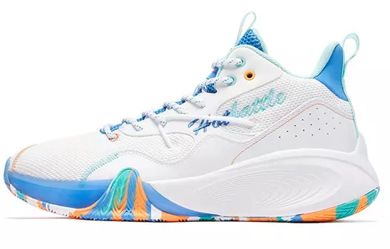 Баскетбольные кроссовки Basketball Shoes Men Mid-Top White/Blue Qiaodan