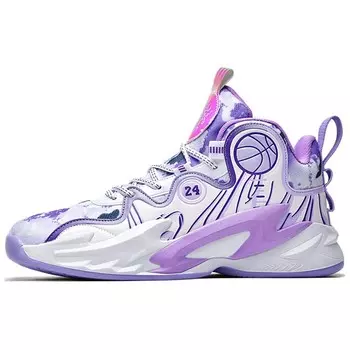 Баскетбольные кроссовки Basketball Shoes Unisex High-Top Gqwe, белый/фиолетовый
