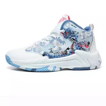 Баскетбольные кроссовки Basketball Shoes Unisex High-Top Black-Tailed Deer, белый/синий