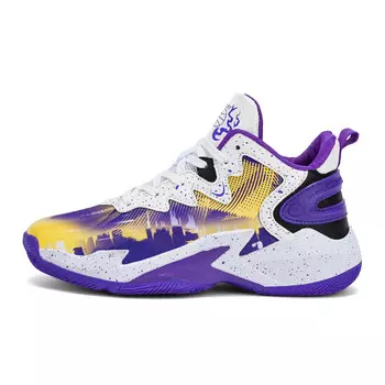 Баскетбольные кроссовки Basketball Shoes Unisex High-Top Gqwe, белый/фиолетовый