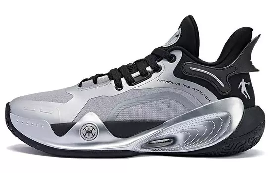 Баскетбольные кроссовки Battle Axe 6 Basketball Shoes Men Low-Top Silver Qiaodan, серебряный