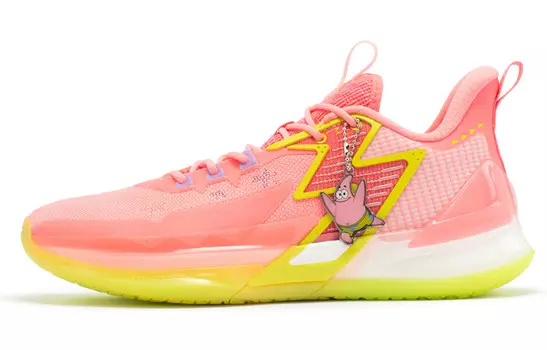 Баскетбольные кроссовки BIG3 4.0 PRO мужские с низким верхом флуоресцентные светло-коралловые/бледно-лаймовые 361°